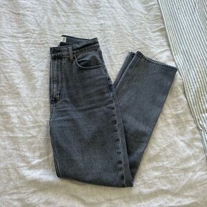 Abercrombie ankle straight ultra high rise washed black jeans